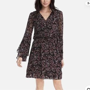 White House Black Market Black Patterned Dress